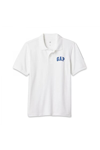 GAP 843607 V-Frc Ss Logo Polo Beyaz Erkek T-Shirt