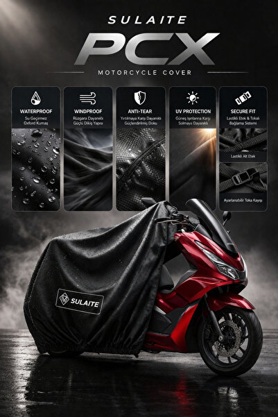 SULAITE Motosiklet Brandası HONDA PCX Motor Brandası Su Geçirmez UV Koruma Ka...