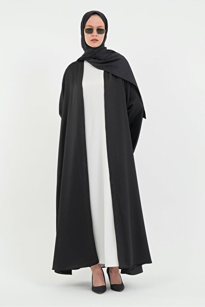 Şakika Siyah Kadın Aysha Abaya Ferace & Şal - Boy 135 cm