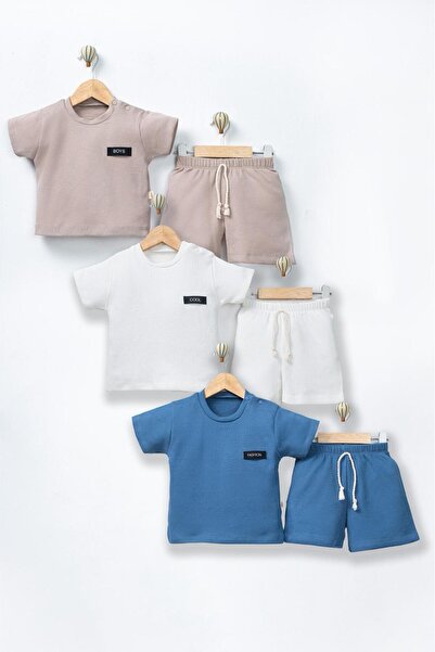 çillim baby armalı kısa kollu şortlu takım (3 lü set)