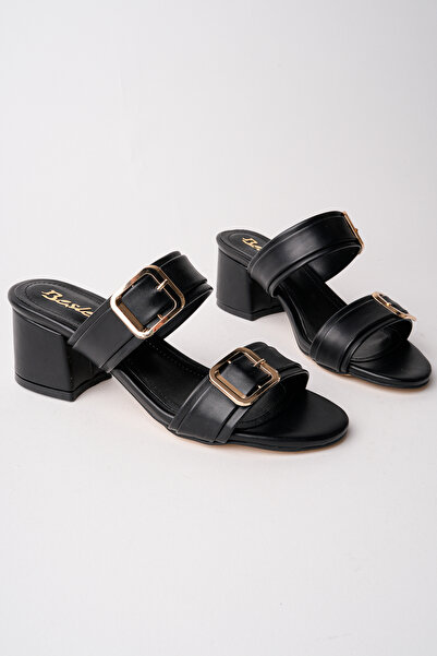 Madam Tarz BŞR-902 Παντόφλες με χοντρό τακούνι και διπλή ζώνη