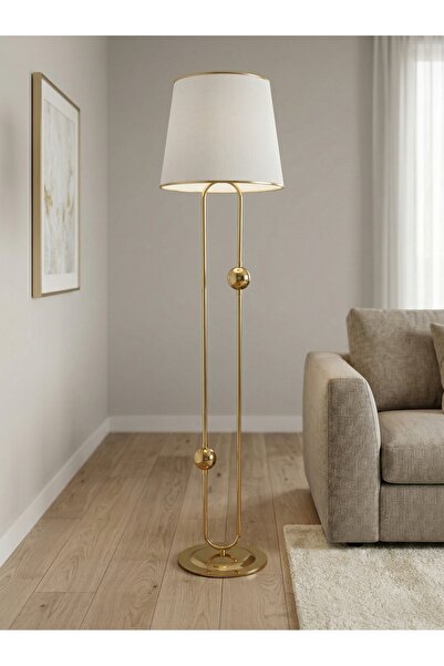 VENÜS NOVA SCEPTRUM GOLD METAL LAMBADER | BEYAZ GOLD ŞERİT KUMAŞ BAŞLIK SALON...