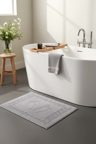 Rivaİstanbul Γκρι Ελληνική πετσέτα ποδιών 100% βαμβακερή 50x70 εκ.