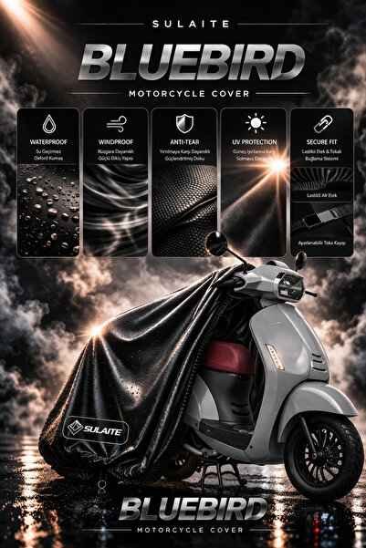 SULAITE Motosiklet Brandası KUBA BLUEBİRD Motor Brandası Su Geçirmez Koruma K...