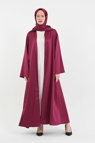 Şakika Fuşya Kadın Aysha Abaya Ferace & Şal - Boy 135 cm