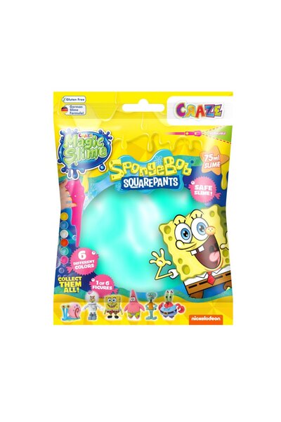 CRAZE Slime magic diverse culori in punguta 75ml cu surpriza figurina SpongeBob