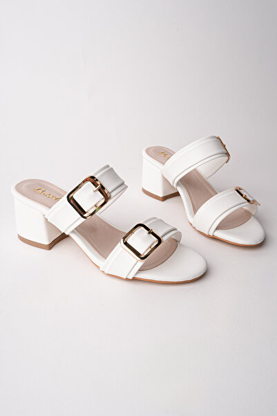 Madam Tarz BŞR-902 Παντόφλες με χοντρό τακούνι και διπλή ζώνη