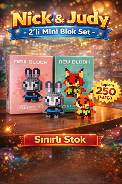 KOBE 2’li Mini Nick Judy Blok Set – mini blok Tarzı Kahraman Blok Sevimli Fig...