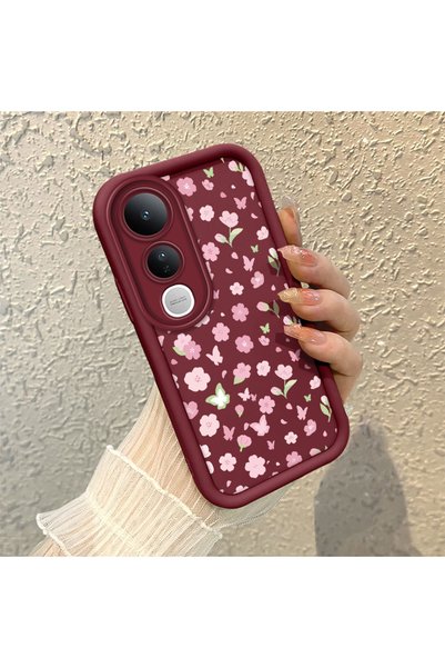 CASEVIBE حافظة هاتف فيفو V50 لايت 4G/5G متوافقة مع نمط الزهور اللطيف باللون ا...
