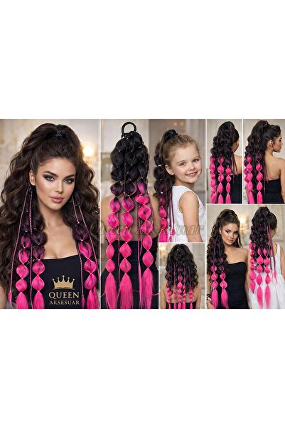 QUEEN AKSESUAR Νέα τάση στη μόδα Μπαλόνι Bubble Πλεκτό ελαστικό Hairpiece μαύ...