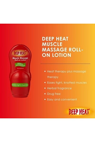 Deep heat Three Packs Of Muscle Massage Roll-On Lotion 50Ml, Pack of 3
