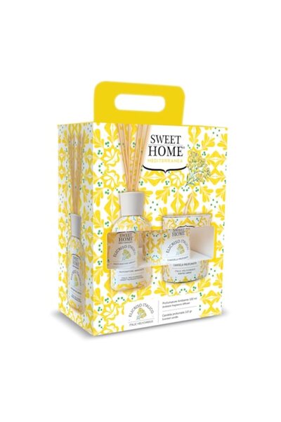 Sweet Home Set cadou cu bețișoare parfumate și lumânare parfumată, Elicriso I...
