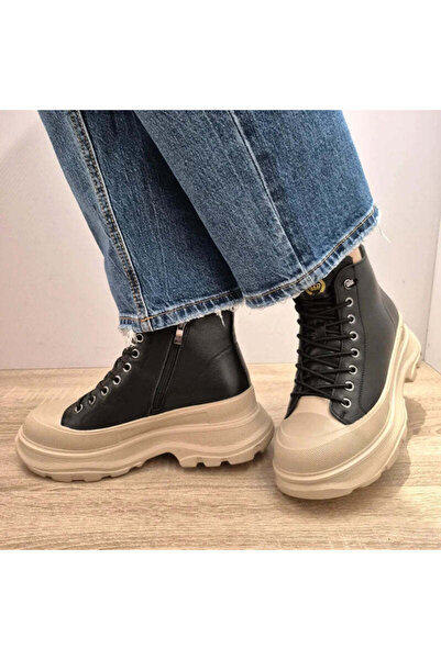 FRANCO GERARDO Γυναικεία casual μποτάκια 66081 ΜΑΥΡΟ ΜΕ ΜΠΕΖ - Μαύρο, 38