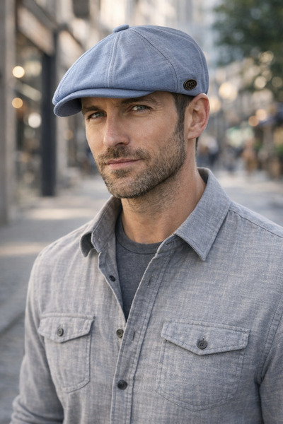 FEEMELS Καπέλο τύπου Kasket από λινό, μοντέλο Davit Beckham - Αγγλικό καπέλο ...