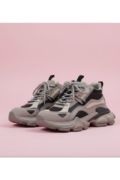 FRANCO GERARDO Γυναικεία casual μποτάκια Y5797 ΓΚΡΙ ΜΕ ΜΑΥΡΟ ΚΑΙ ΚΡΕΜ - Γκρι, 37