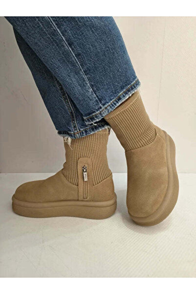 PASS Γυναικεία Casual Μποτάκια 870008B 03-Z Καμηλό Βελούδο Βερικοκί - Καφέ, 37