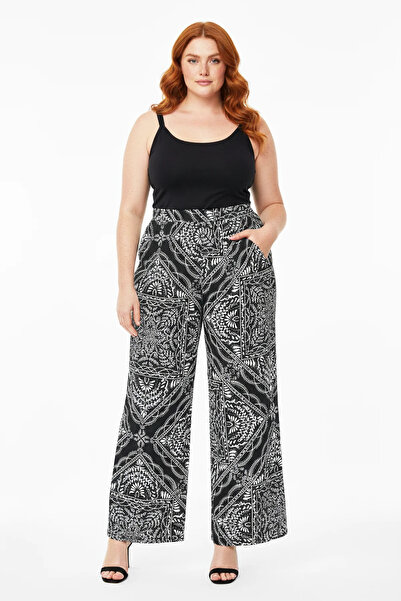 Shape Of You Παντελόνι με φαρδιά μπατζάκια, ελαστική μέση και τσέπες, με στάμπα