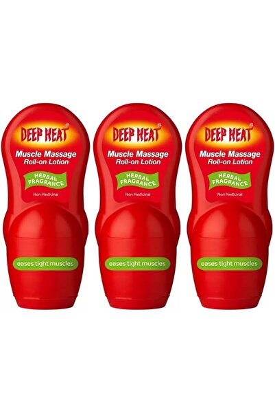 Deep heat Three Packs Of Muscle Massage Roll-On Lotion 50Ml, Pack of 3