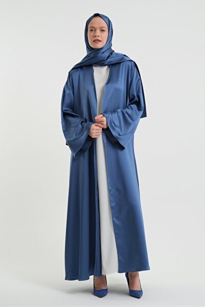 Şakika Bebe Mavisi Kadın Aysha Abaya Ferace & Şal - Boy 135 cm