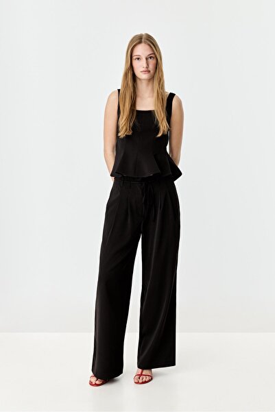 LEFTIES Bağcıklı wide leg pantolon