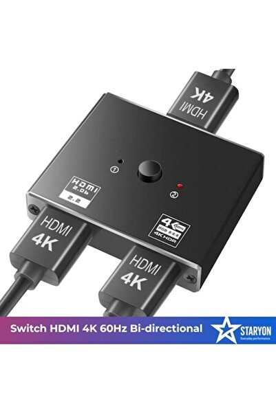 Staryon ®   Comutator HDMI 4K 60Hz Bidirecțional 1x2 / 2x1