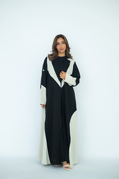 Via abaya عباية كتان مع كريب رسمي بيج