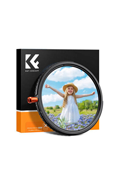 K&F CONCEPT 58mm 3 in 1 Nano-C serisi Filtre / ND2-32 (1-5 Stops) + CPL + Bla...