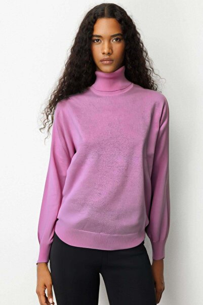 Desen Triko Γυναικεία Κλασική Μπλούζα με Λαιμόκοψη Ψαρά Ροζ