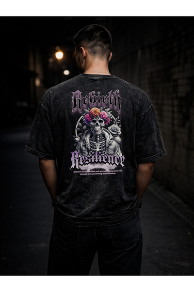 FREAK T-SHIRT Unisex Oversize Πλυμένο Μαύρο T-Shirt – Σχέδιο Streetwear με Γο...