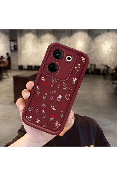 SLIMFELT Tecno Camon 20 Uyumlu Yüksek Kaliteli Çiçek Desenli, Düşmeye Dayanık...