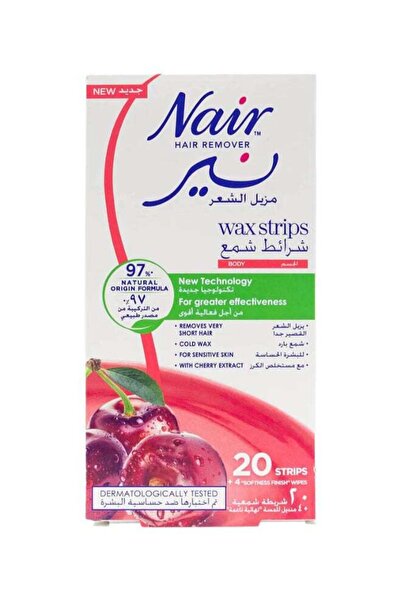 Nair شرائح شمع لإزالة الشعر من الجسم بخلاصة الكرز 20 قطعة