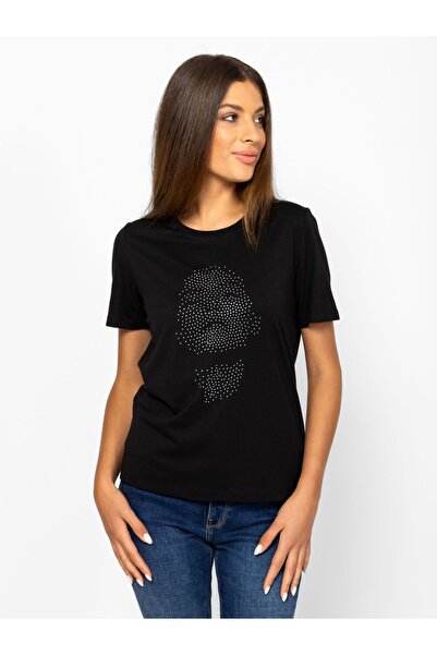 Heavy Tools Tricou Medy de damă negru cu mânecă scurtă M