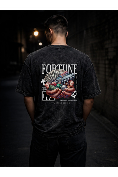 FREAK T-SHIRT Unisex Oversize Πλυμένο Μαύρο T-Shirt – Σχέδιο Streetwear με Γο...