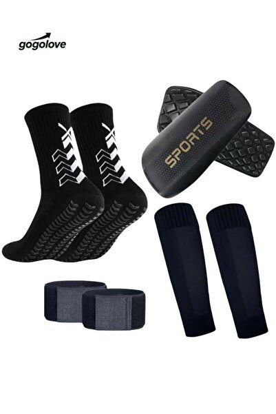 gogolove Football Four Piece Set Skidproof Soccer Socks Nylon Pocket Shin Gua...