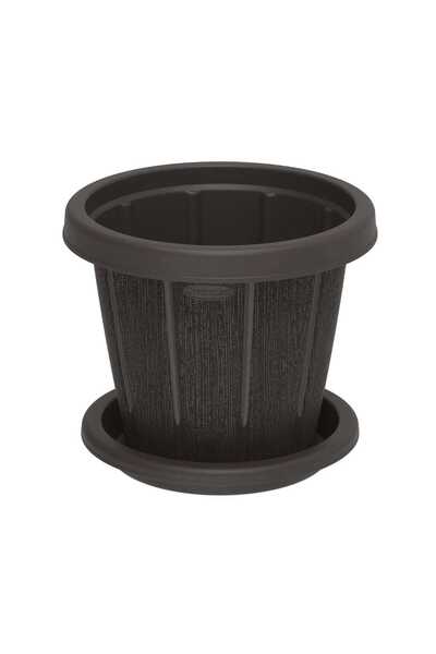 Cosmoplast Cedargrain Flowerpot with Tray 14"