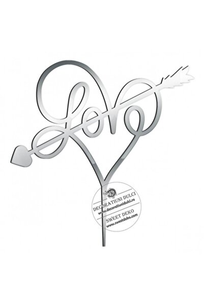 Decoratiuni Dulci Διακοσμητικό inima Love, πλεξιγκλάς - Ασημί καθρέφτης