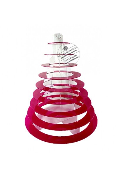 Decoratiuni Dulci Στήριγμα για μακαρόν, από πλεξιγκλάς - Φούξια, Διαφανές Πλα...