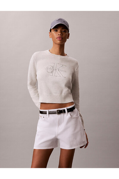 Calvin Klein Kadın Logo Detaylı Outline Kazak