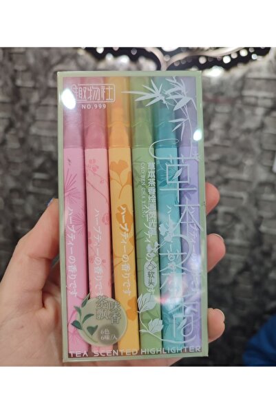 senacacollection 6 lı Çay Kokulu Fosforlu Kalem 1 SET