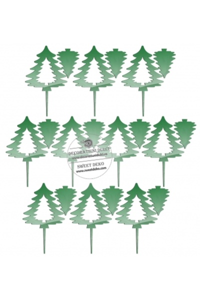 Decoratiuni Dulci Set 20 braduti, mini toppers - Verde oglinda