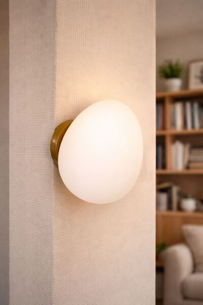 Ömür Avize Mimoza Rectangular White Glass Wall Sconce Chandelier