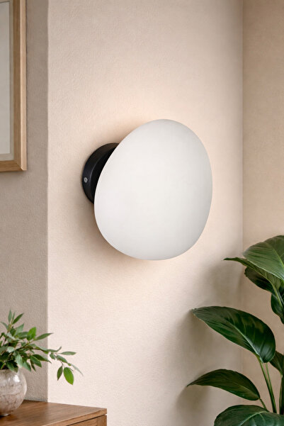 Ömür Avize Mimoza Rectangular White Glass Wall Sconce Chandelier