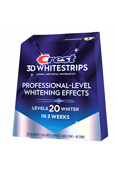 DAsiNU Σετ 20 ταινιών λεύκανσης δοντιών, Crest 3D White, Επαγγελματικά αποτελ...
