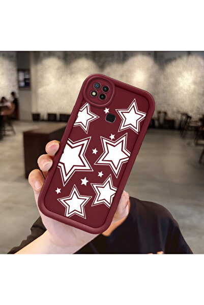 SLIMFELT Redmi 9C/10A Uyumlu Yüksek Kaliteli Yıldız Desenli Silikon Kılıf, Da...