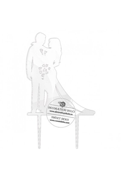 Decoratiuni Dulci Διακοσμητικό κάλυμμα από πλεξιγκλάς με μπουκέτο - Λευκό