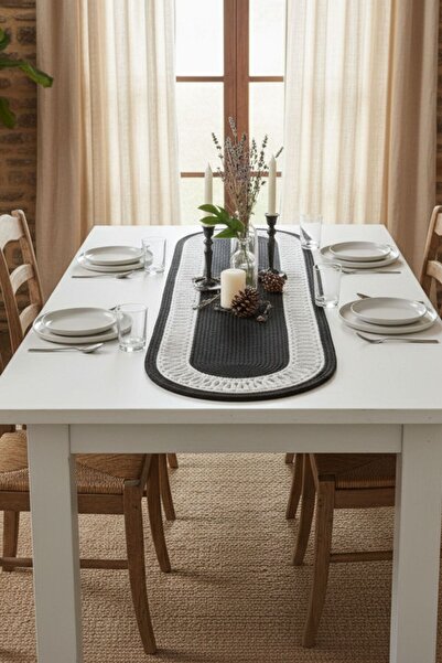 Comfort Craft سجادة أرضية عصرية مزدوجة اللون بتفاصيل من الخيزران مقاس 33x100 ...