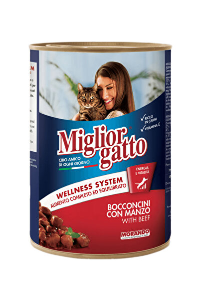 MORANDO MigliorGatto Biftekli Chunks Kedi Konserve 405gr 24 ADET