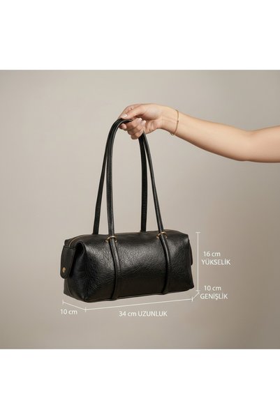 Baguar Women's Burgundy Color Cylinder Baguette Bag Leather Look Stylish Hand and Shoulder Bag