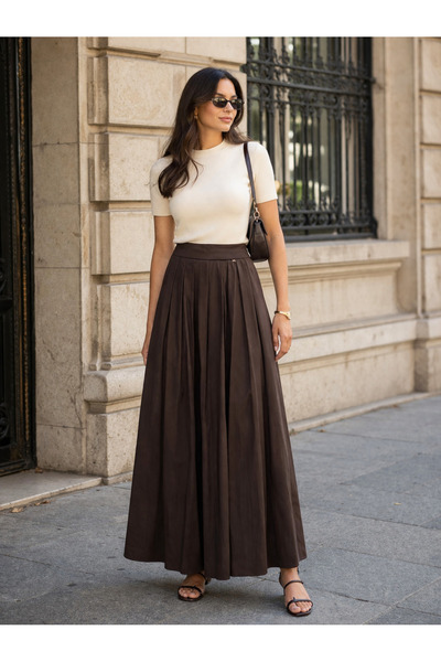 AYHAN Πλισέ φούστα με λεπτομέρεια σκίσιμο