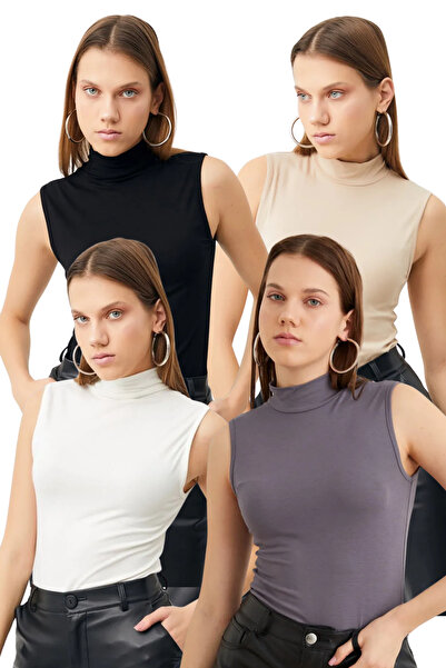 Bipantolon ΓΥΝΑΙΚΕΙΑ ΜΑΥΡΟ ΛΕΥΚΟ ΚΡΕΜ ΓΚΡΙ ΜΠΛΟΥΖΑ ΧΩΡΙΣ ΜΑΝΙΚΙΑ ΣΕ ΣΕΤ 4 ΤΕΜ...